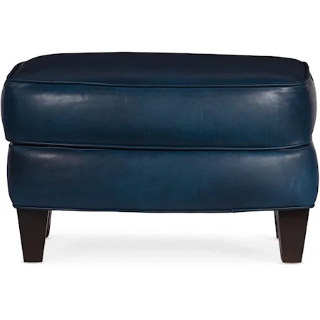 Transitional Leather Ottoman